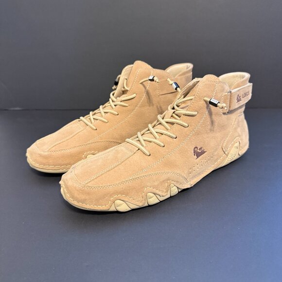 LDECK Men's Sneakers 10.5 (44) Tan Suede Orthopedic, Barefoot Comfort - Picture 2 of 9